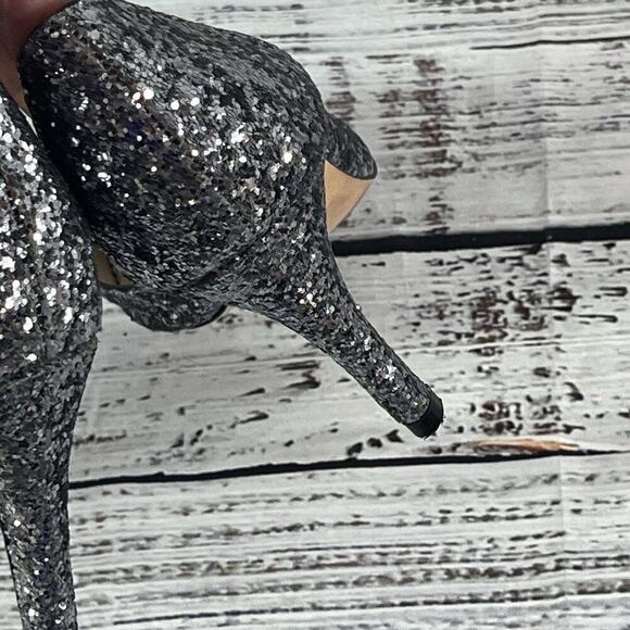 Boden Heels Pumps Shoes size 36 5.5 Gray Silver Sparkles Wedding Prom Evening - Picture 9 of 14